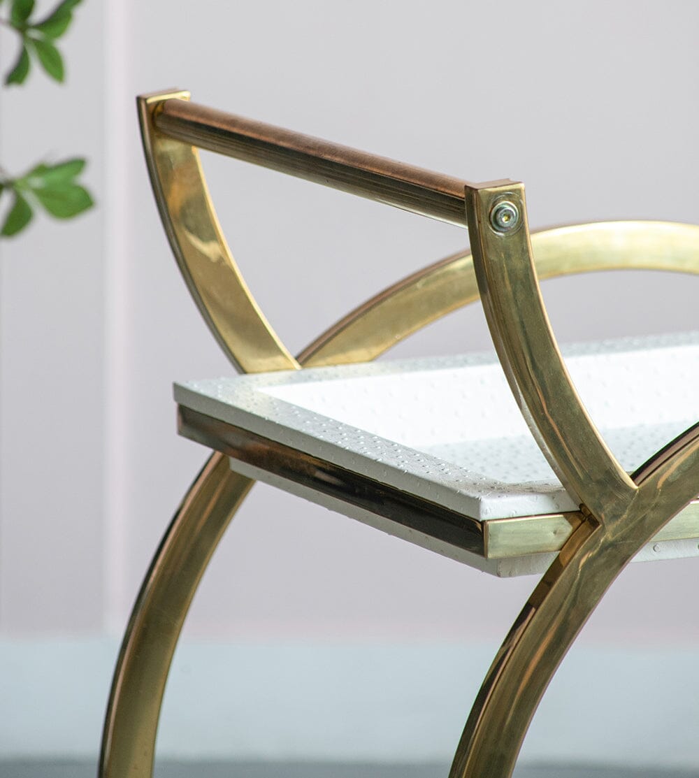 Contemporary Bar Cart – Polished Steel Frame - decorstore