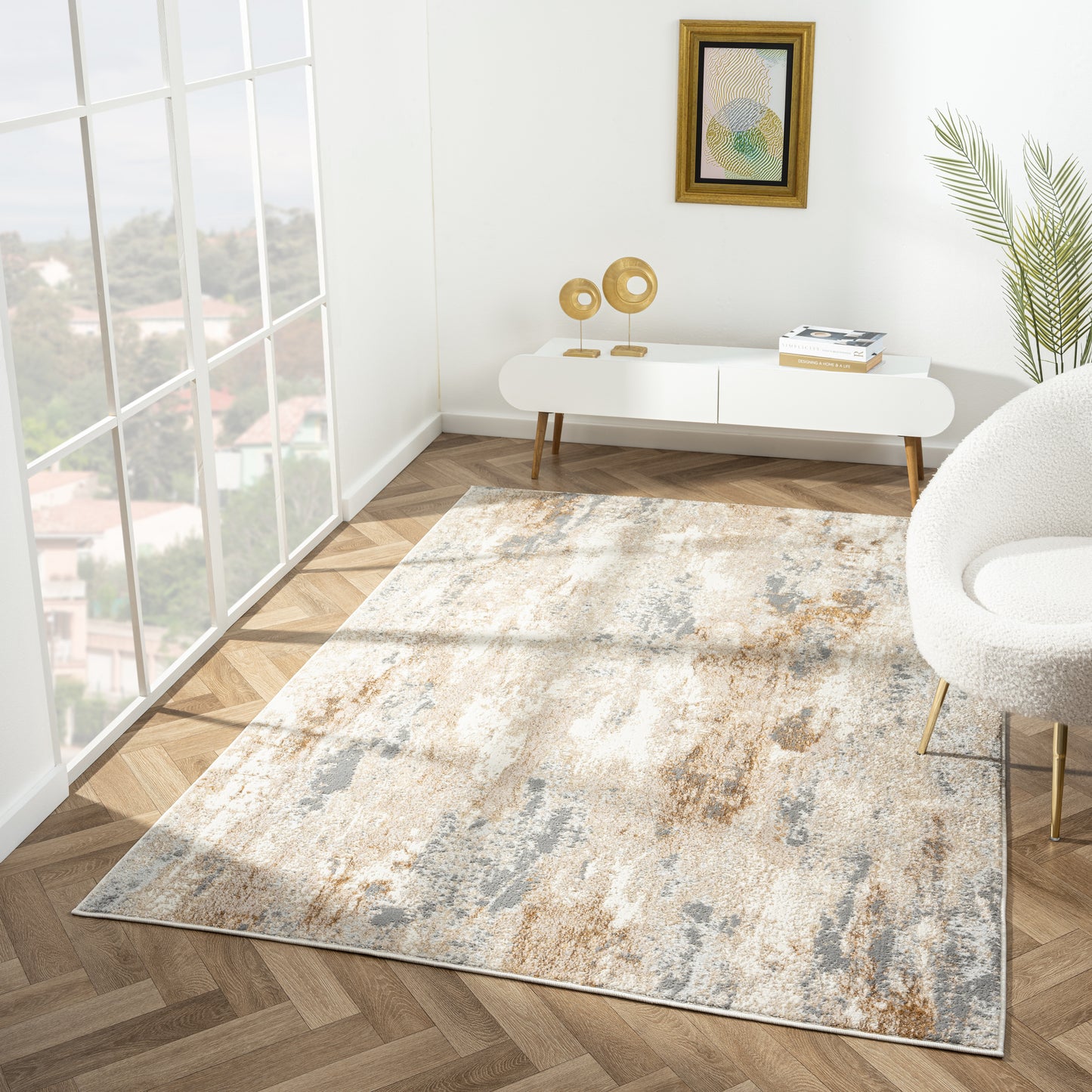Amber 187 Taupe Designer Rug - decorstore