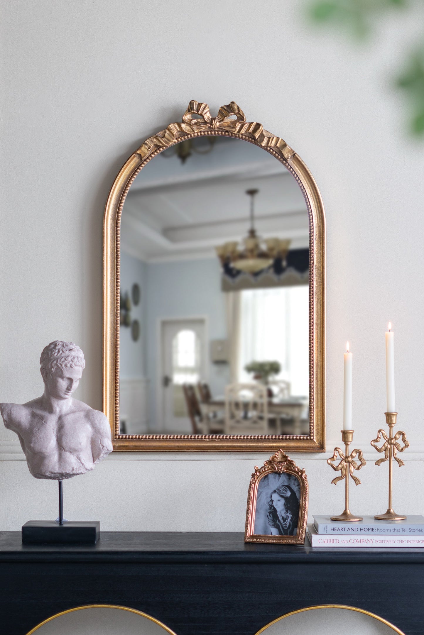 Stockholm Arched Gold Bow Mirror - decorstore