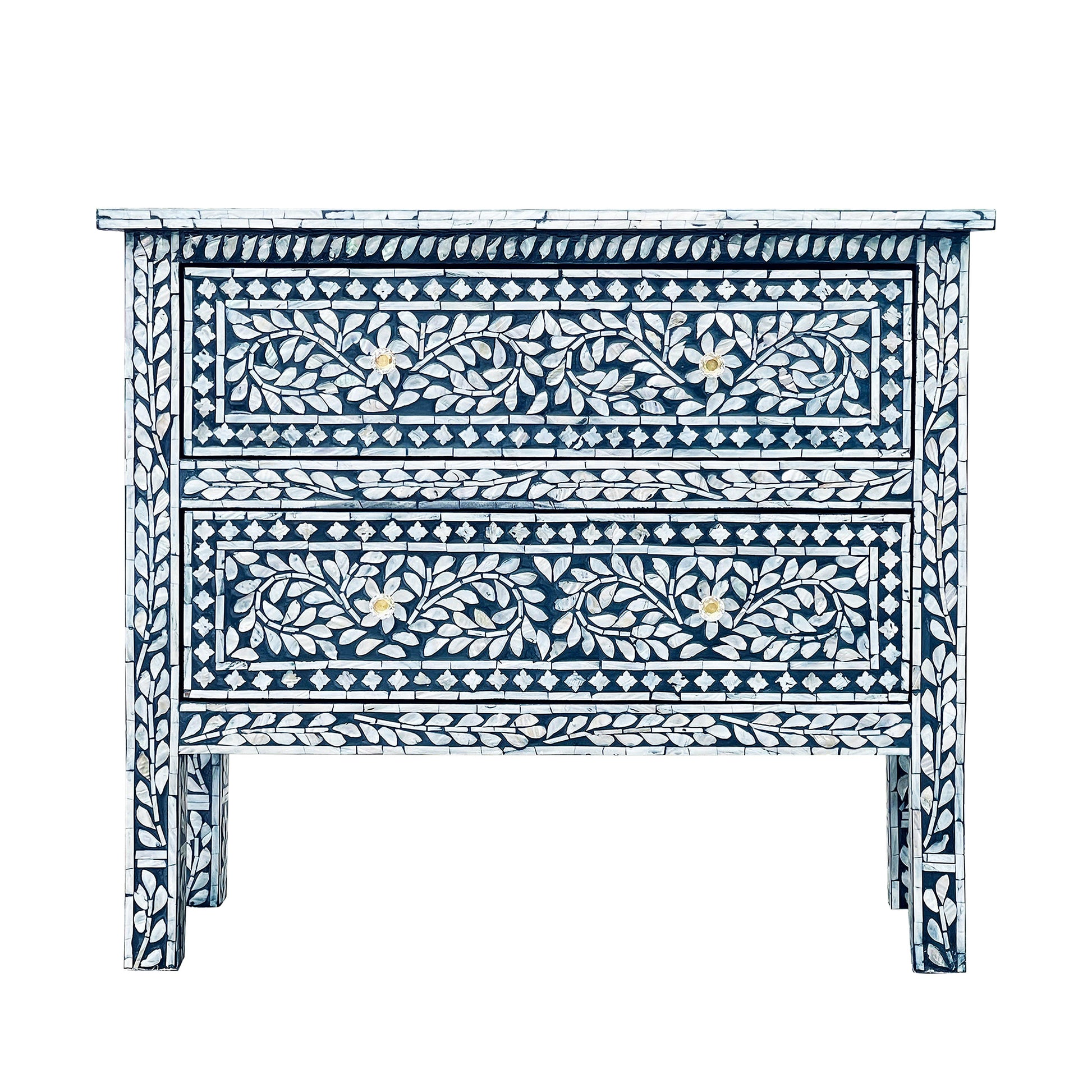 Mother of Pearl Curved Inlay Chest – Coastal Blue - decorstore