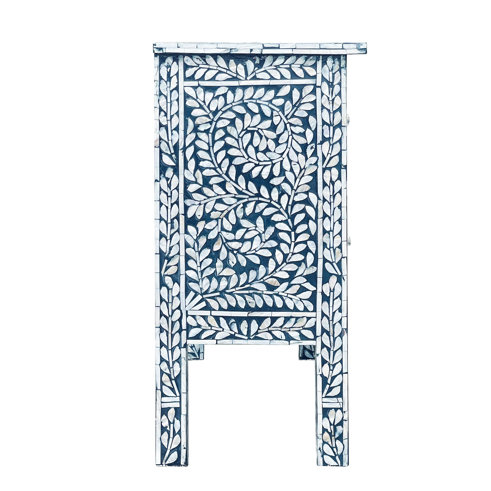 Mother of Pearl Curved Inlay Chest – Coastal Blue - decorstore