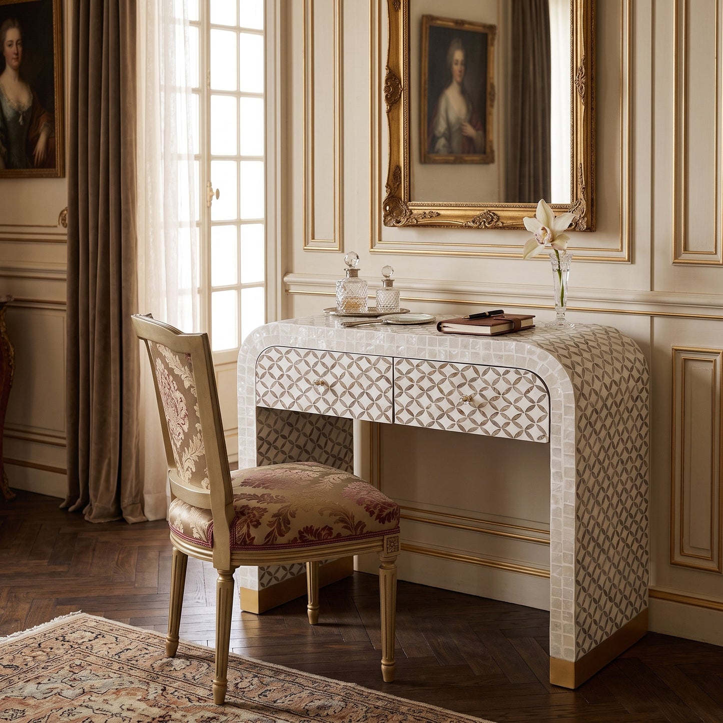 Eclipse Mother of Pearl Hannd Inlay Console