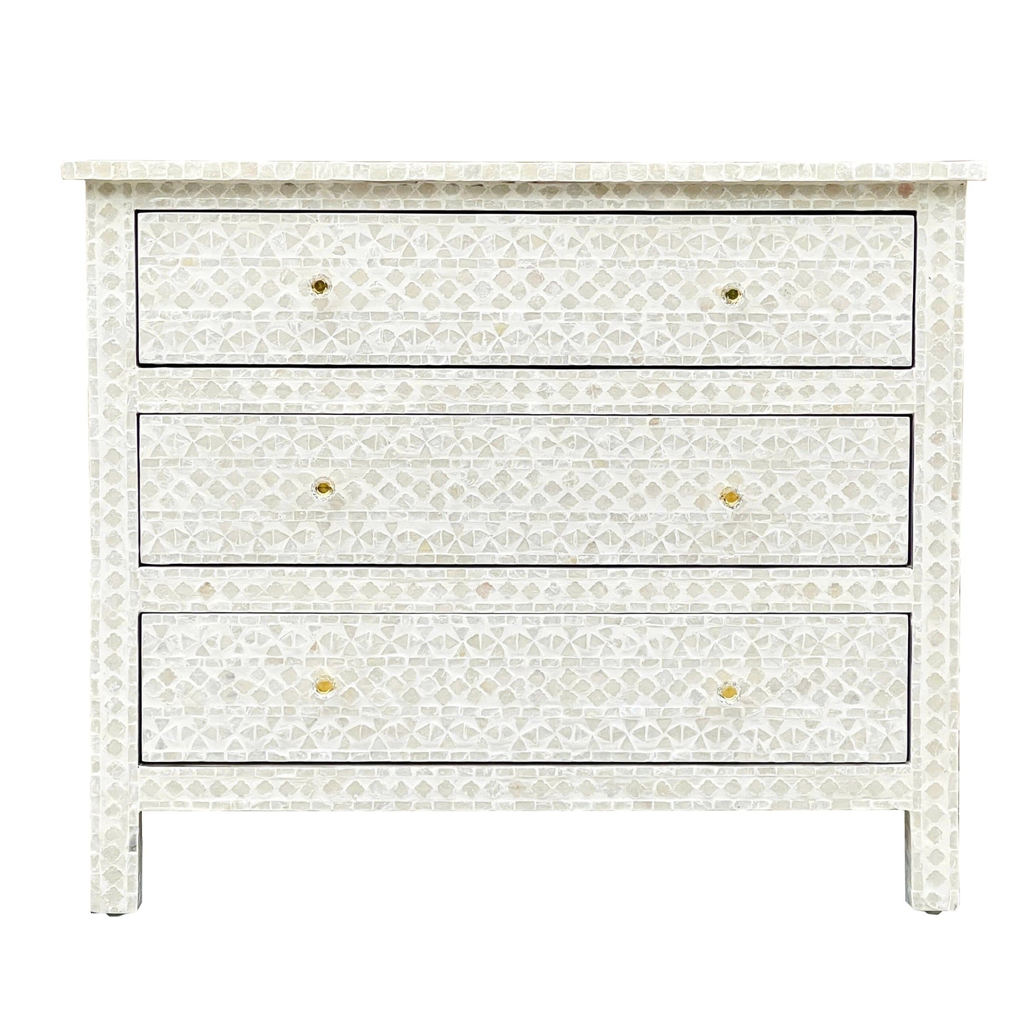 Mother of Pearl Chest – Black & White Inlay Finish - decorstore