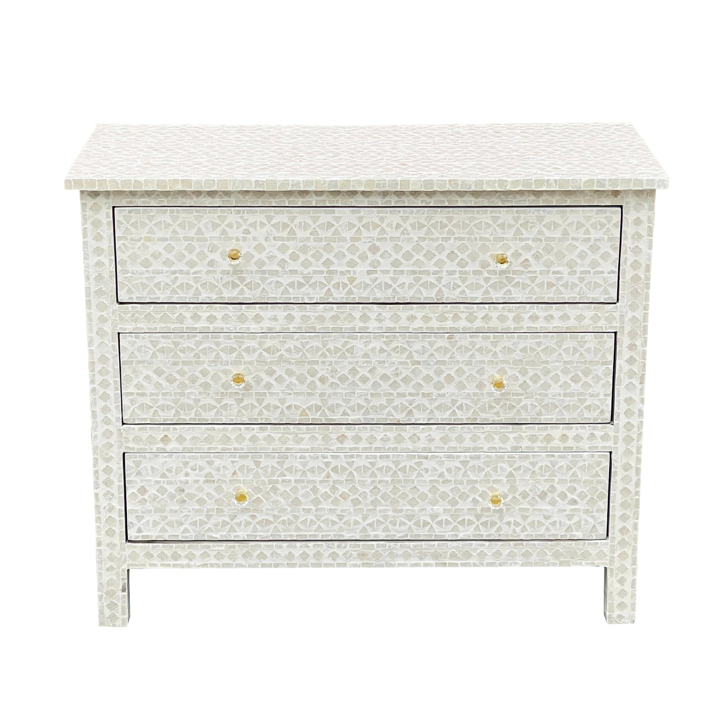 Mother of Pearl Chest – Black & White Inlay Finish - decorstore