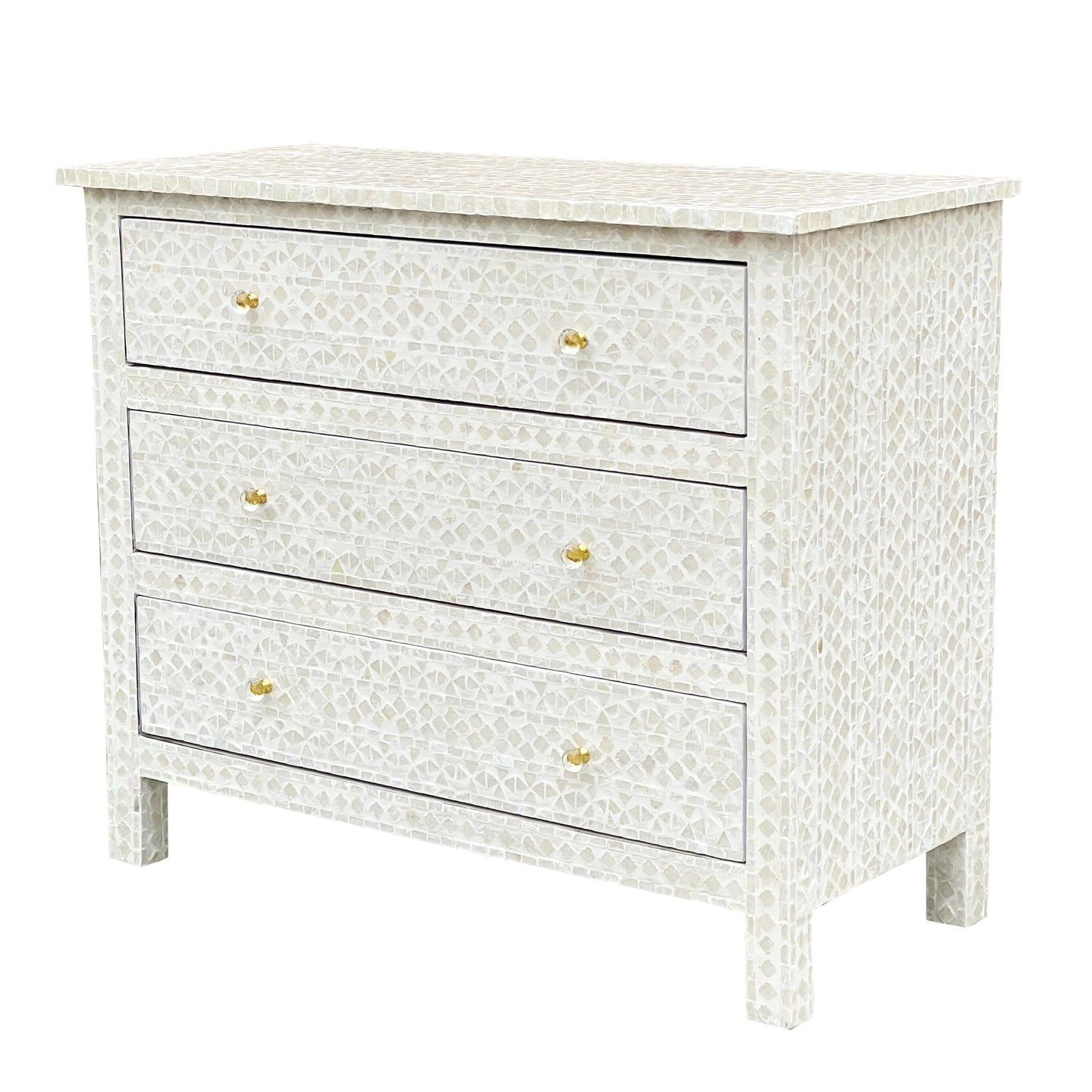 Mother of Pearl Chest – Black & White Inlay Finish - decorstore