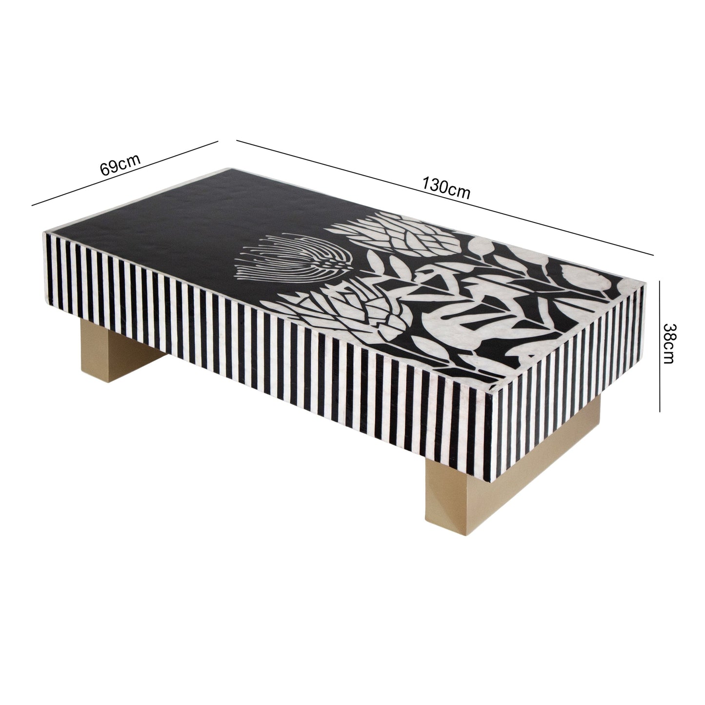 Mother of Pearl Hand Inlay Studio Helix Coffee Table - decorstore