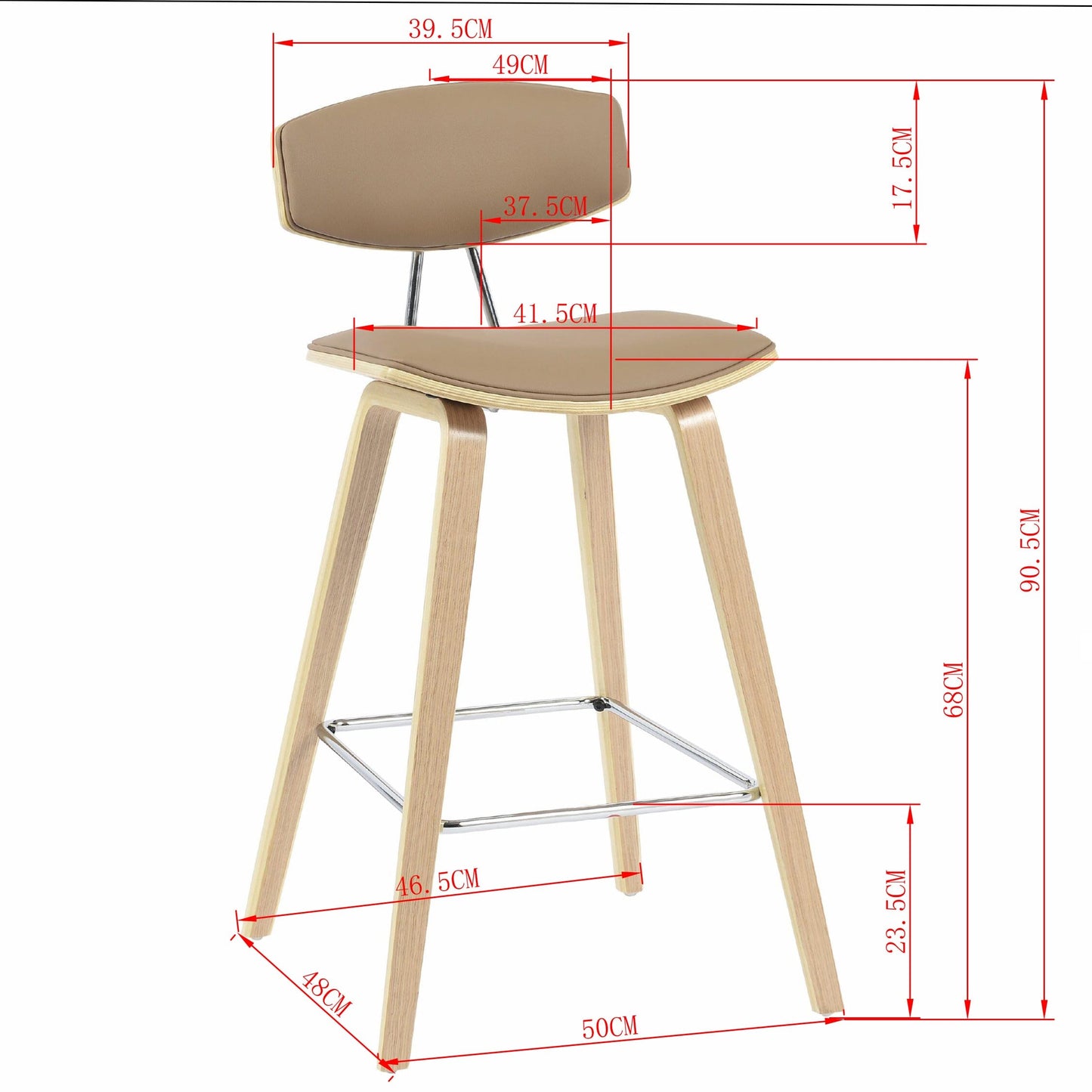 Modern Bar Stool Khaki - decorstore