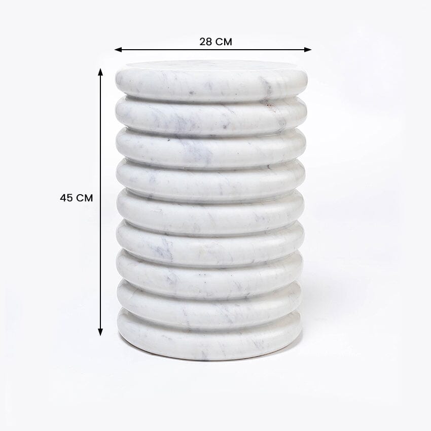 Apex Solid Marble Side Table - decorstore