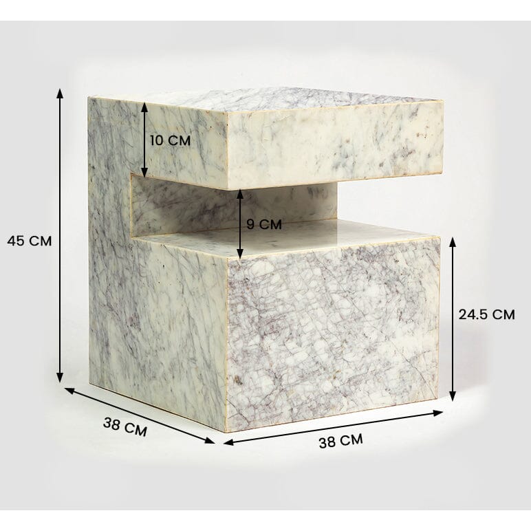 Oasis Solid Marble Side Table - decorstore