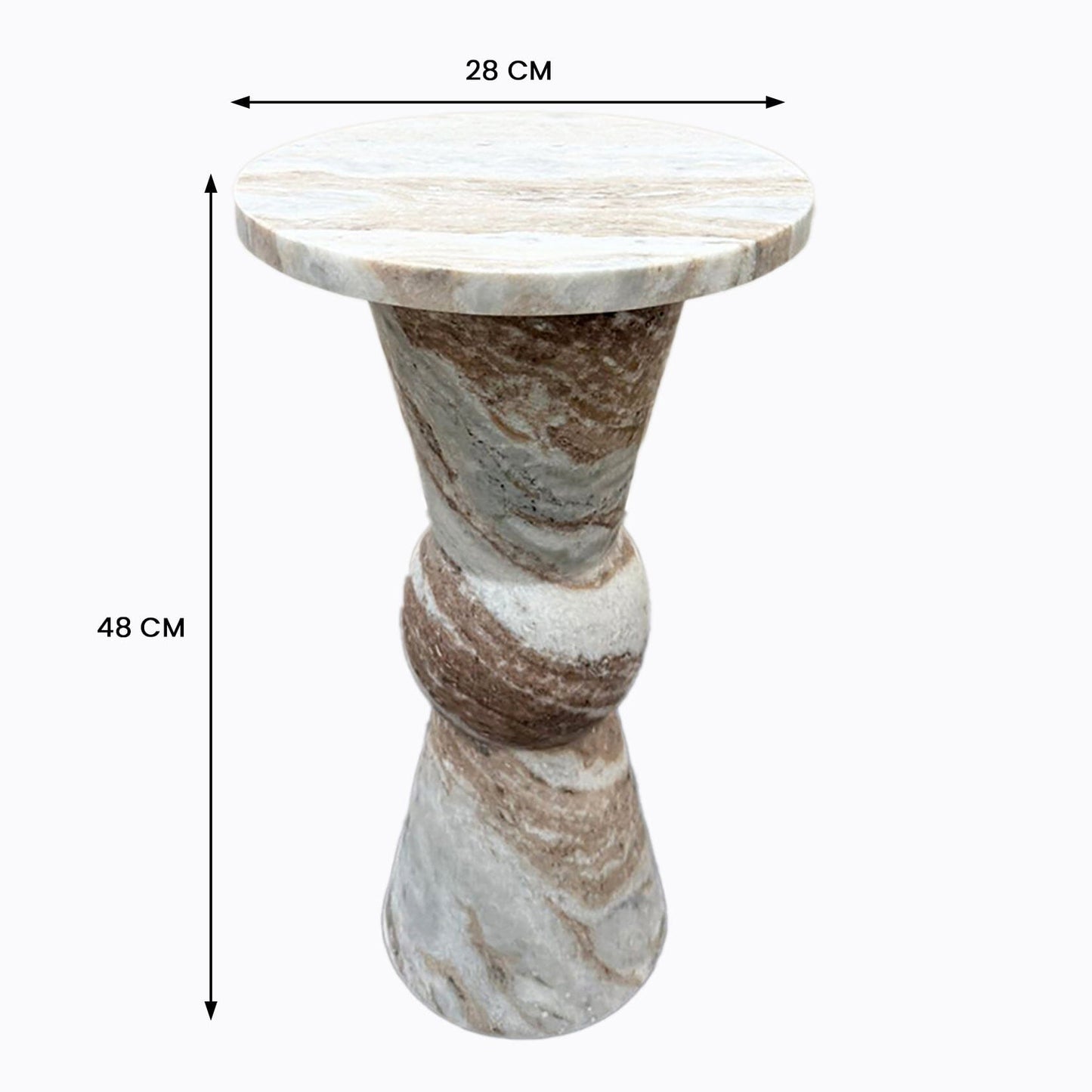 Tundra Solid Marble Side Table - decorstore