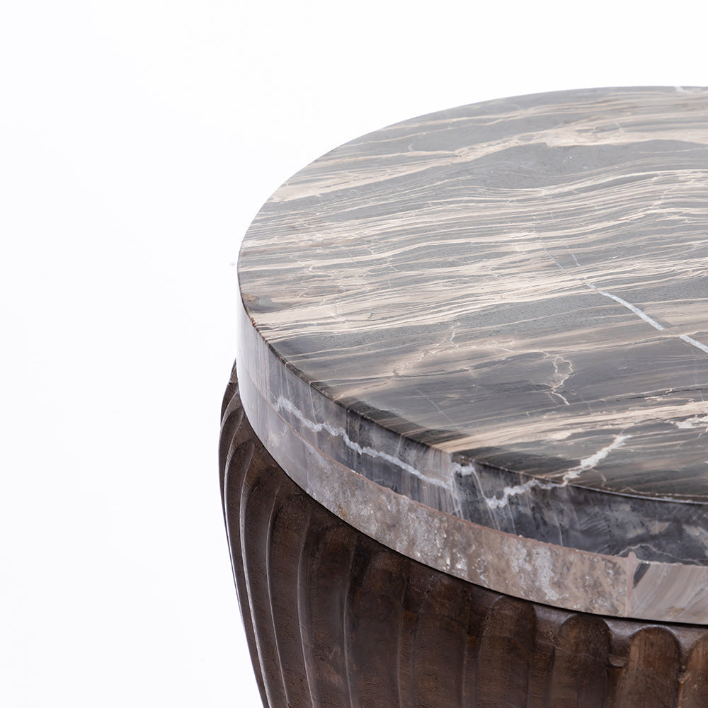 Marble Crown Hardwood Sidetable