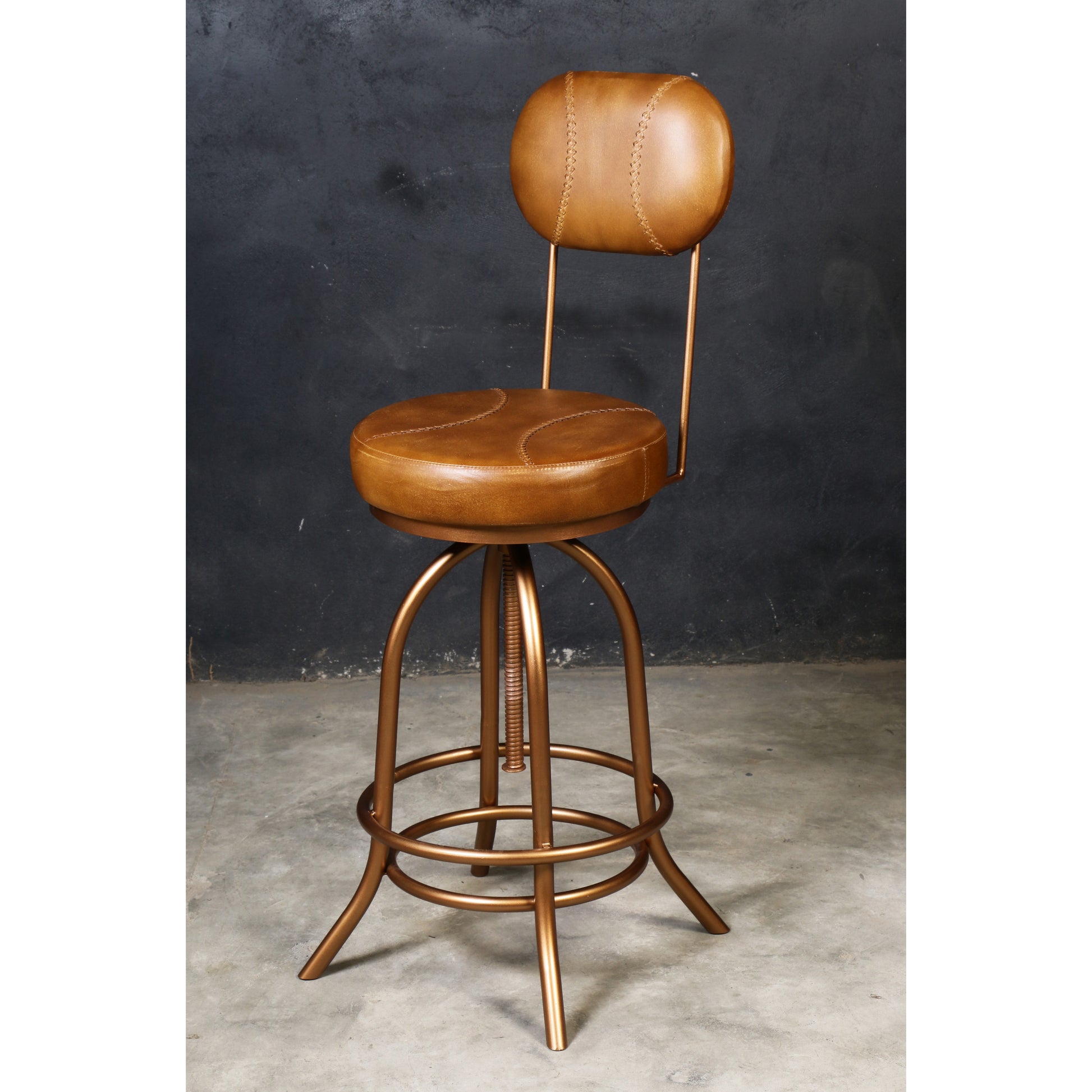 Leather Windup Mitt Bar Chair - decorstore