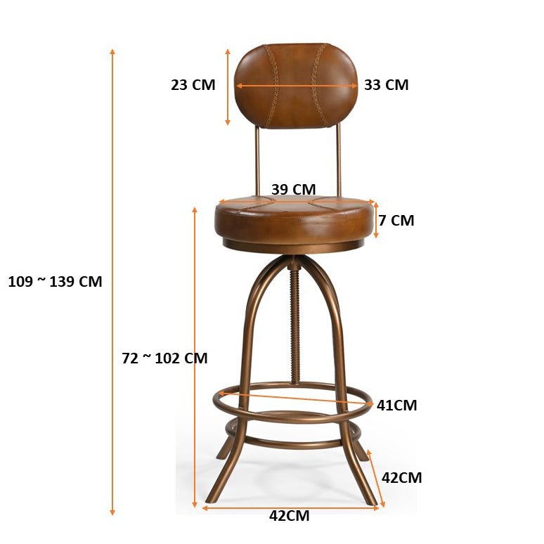 Leather Windup Mitt Bar Chair - decorstore