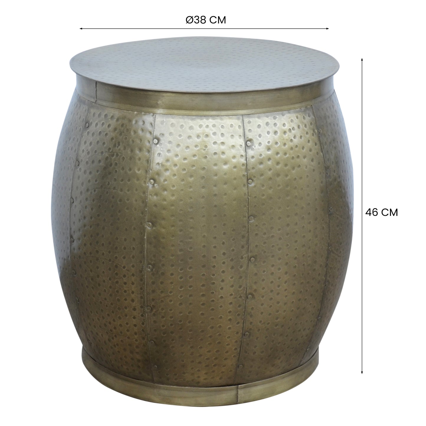 Brass Look Drum Side Table - decorstore