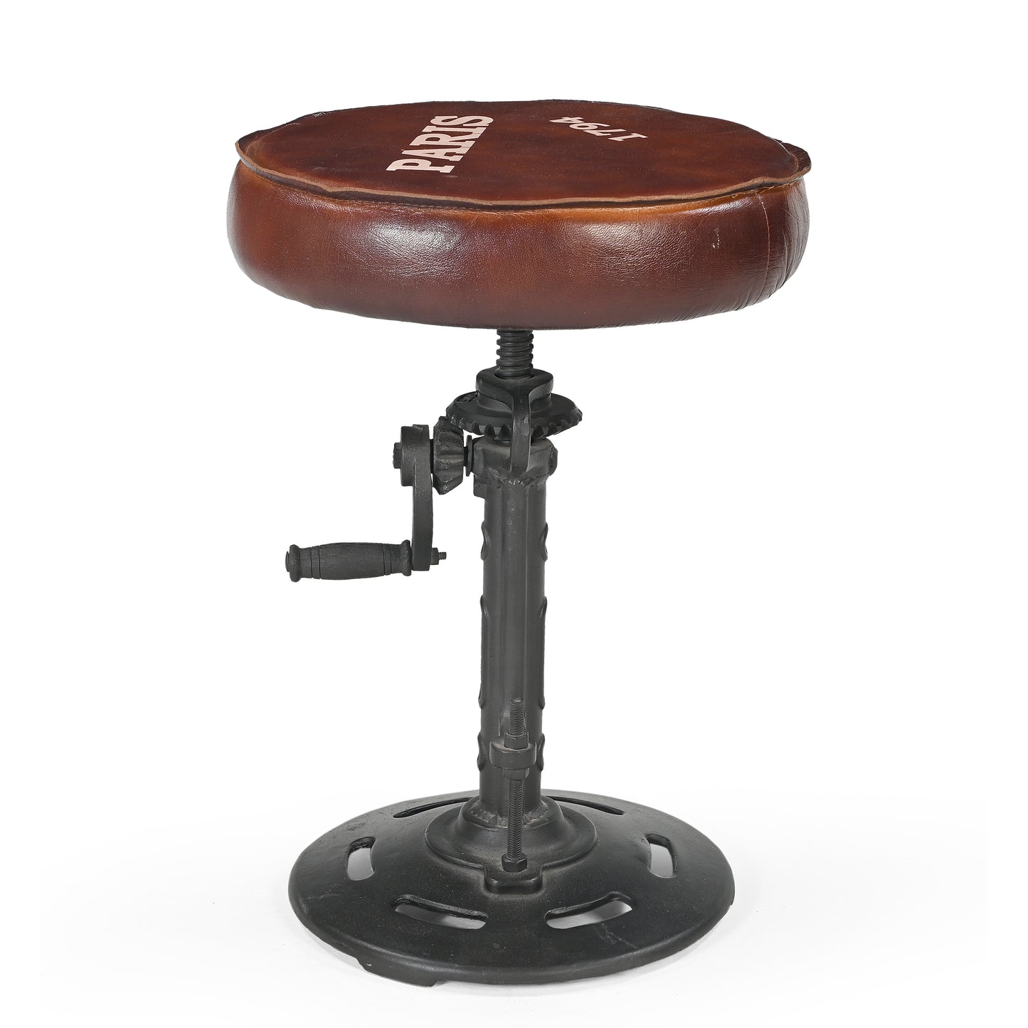 Paris Brown Leather Bar Stool - decorstore
