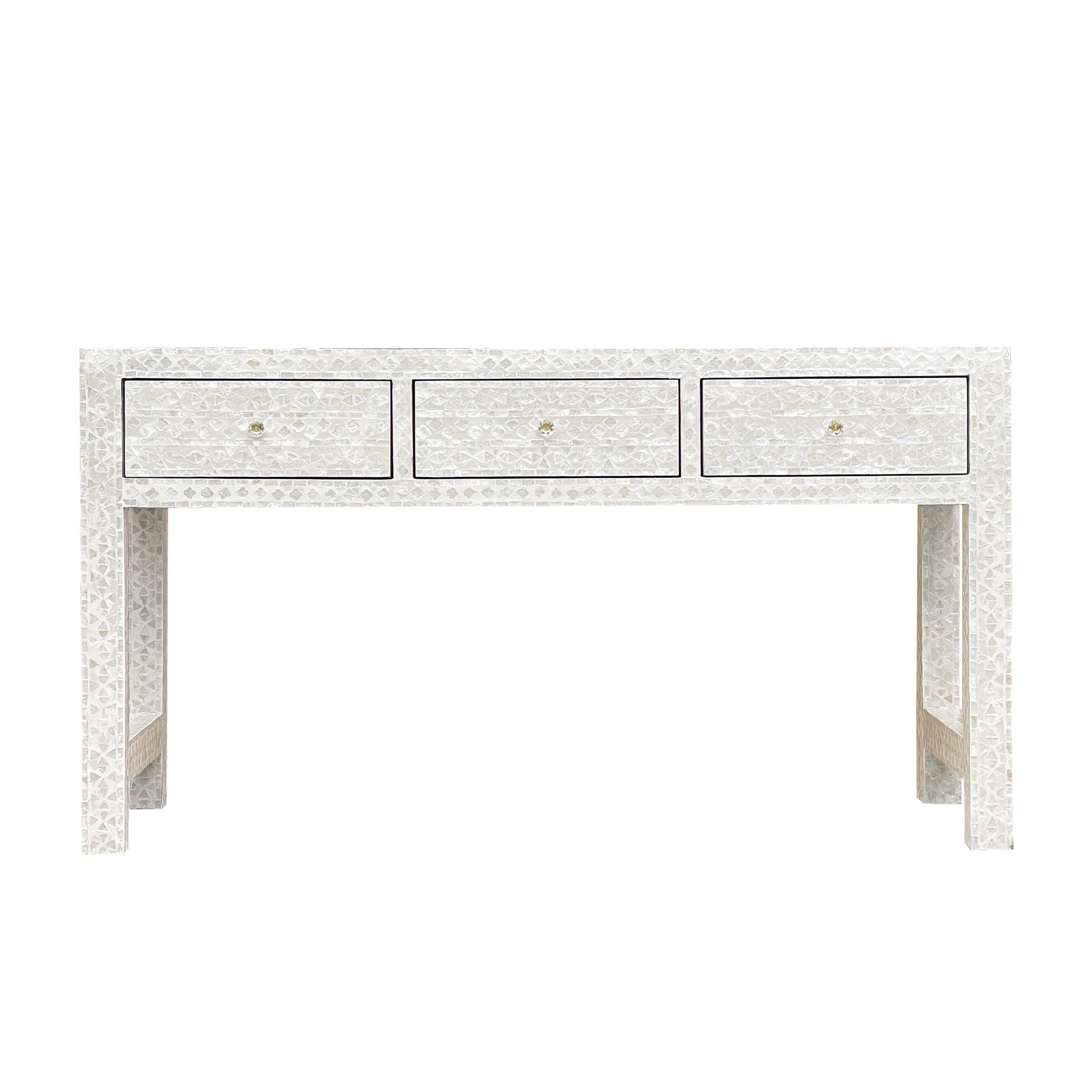 Mother of Pearl Inlay Console – Subtle Light Hue - decorstore