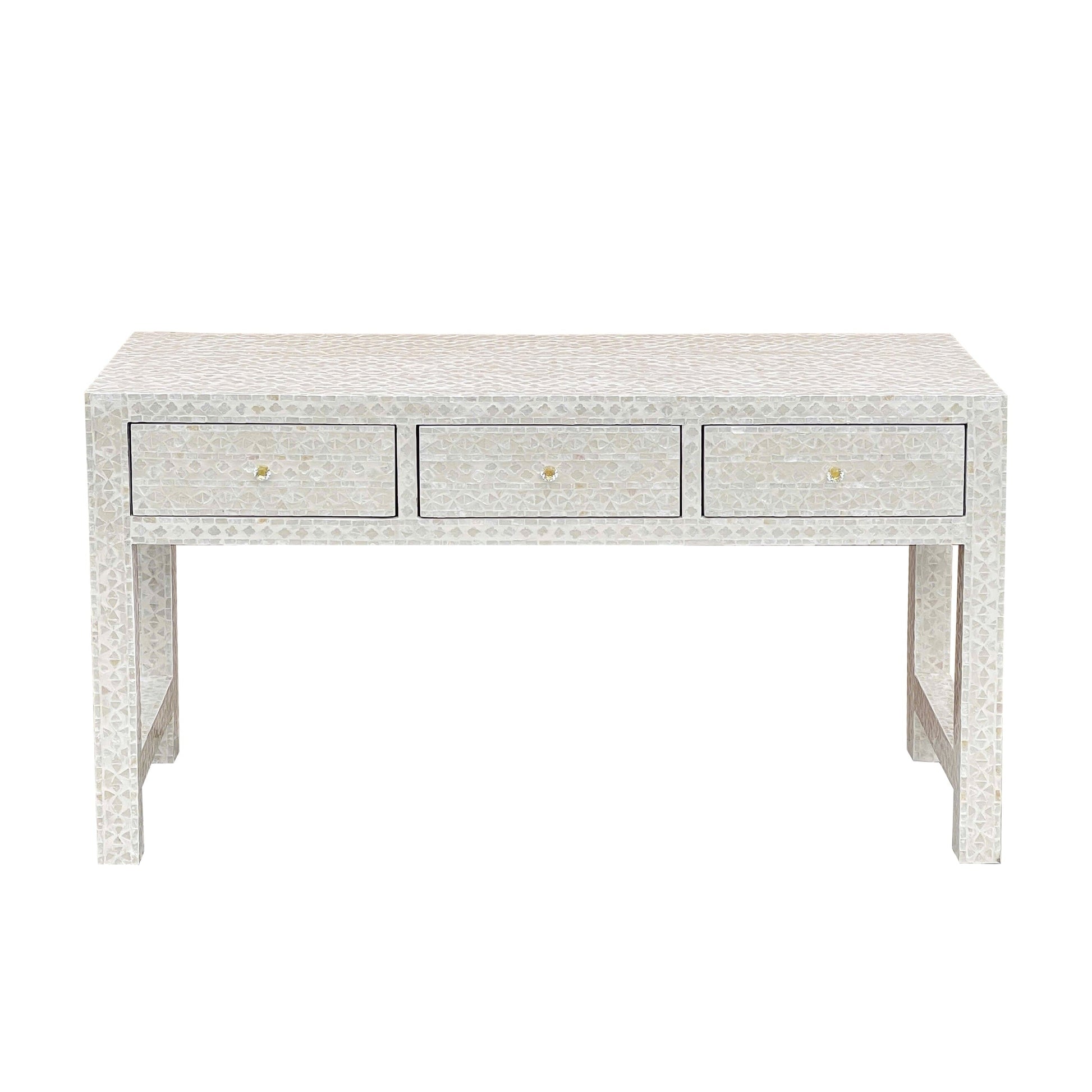 Mother of Pearl Inlay Console – Subtle Light Hue - decorstore