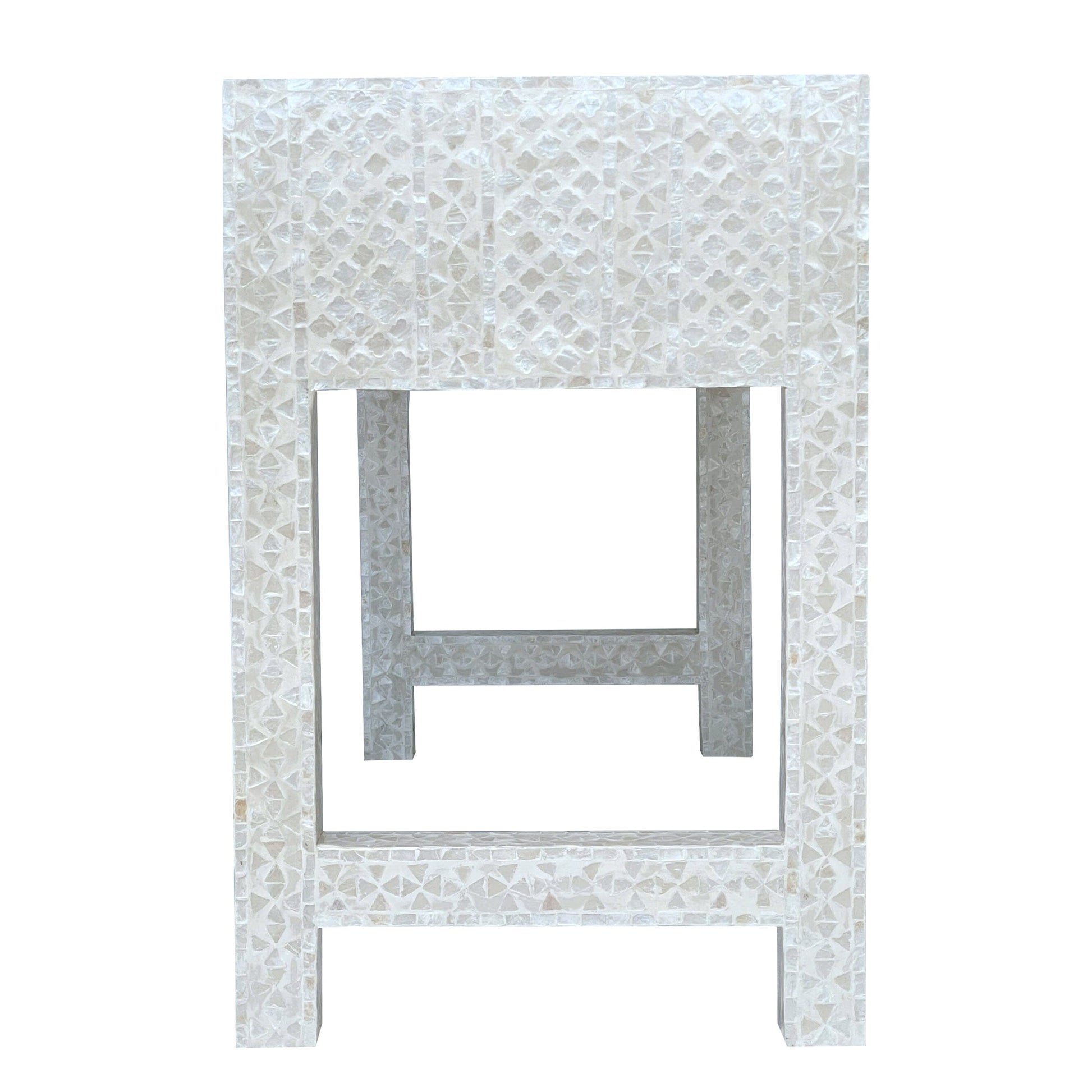 Mother of Pearl Inlay Console – Subtle Light Hue - decorstore