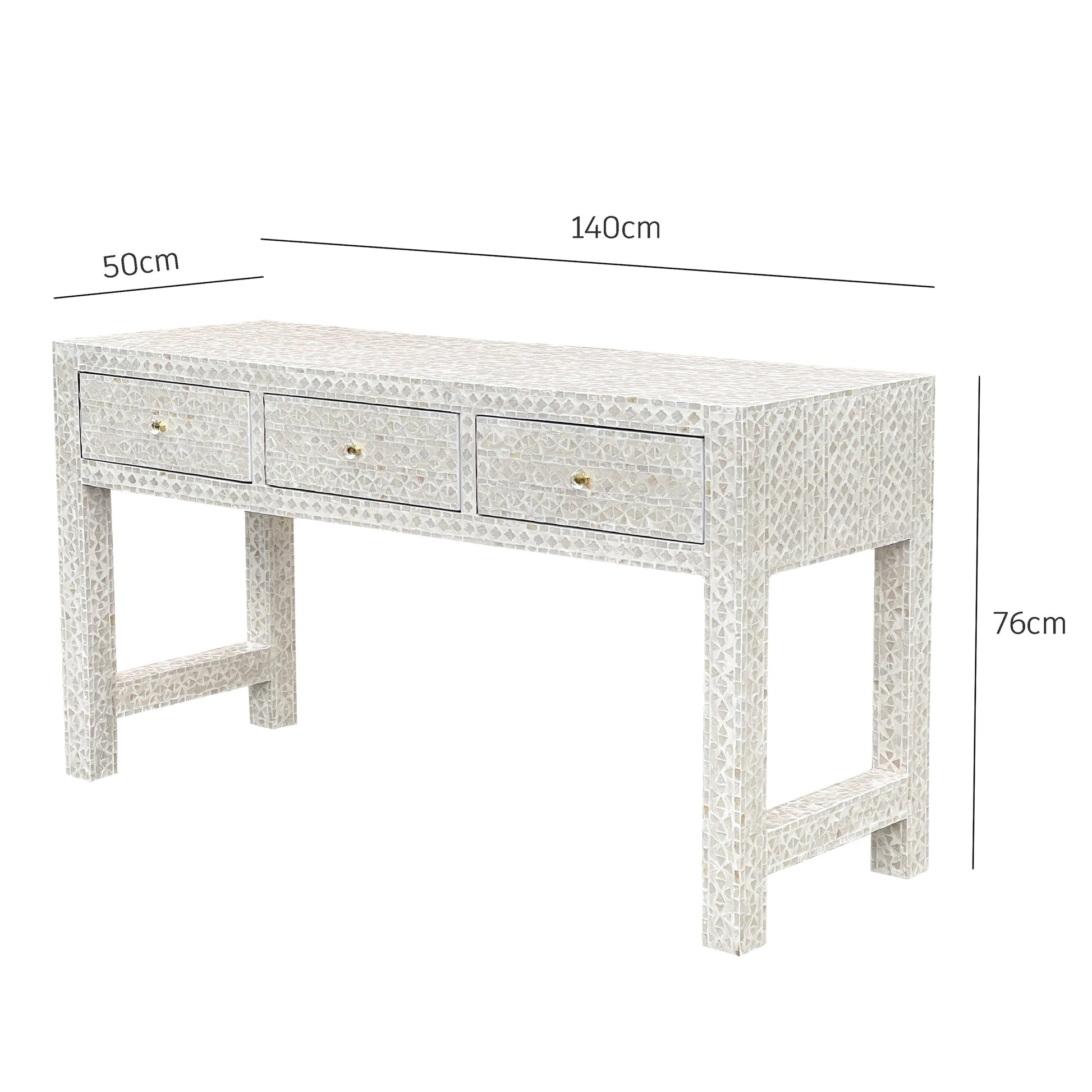 Mother of Pearl Inlay Console – Subtle Light Hue - decorstore