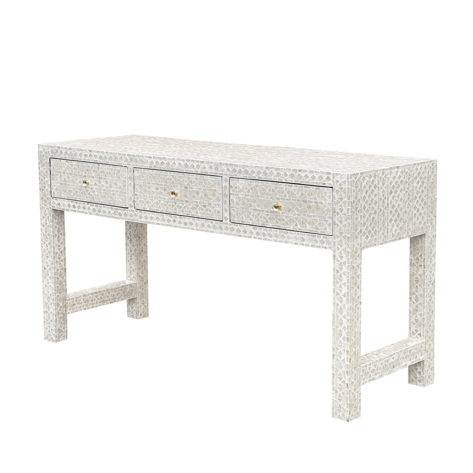 Mother of Pearl Inlay Console – Subtle Light Hue - decorstore