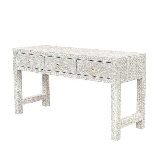 Mother of Pearl Inlay Console – Subtle Light Hue - decorstore