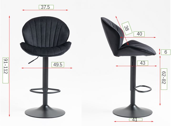 Midnight Velvet as Lift Barstool - decorstore