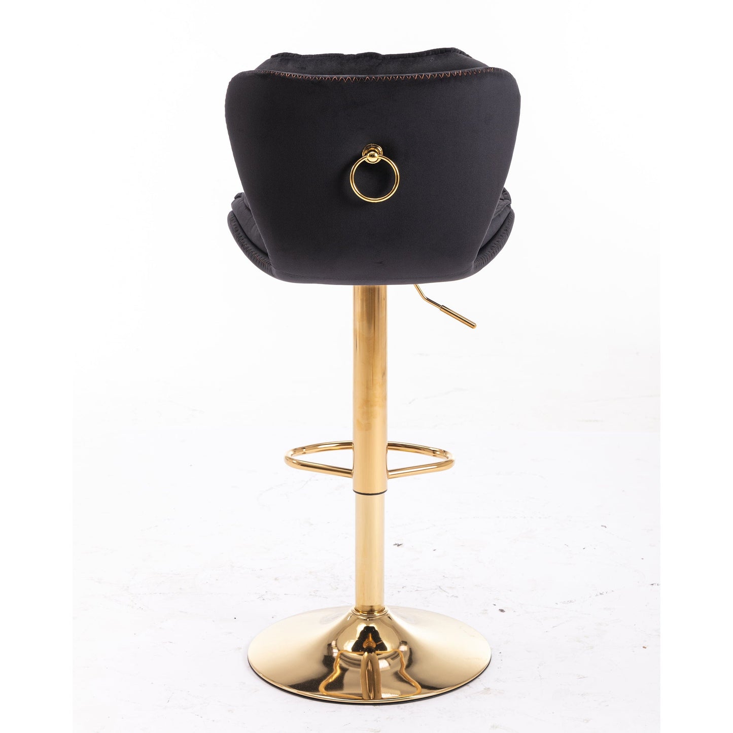 Plush Velet Black & Gold Stool - decorstore