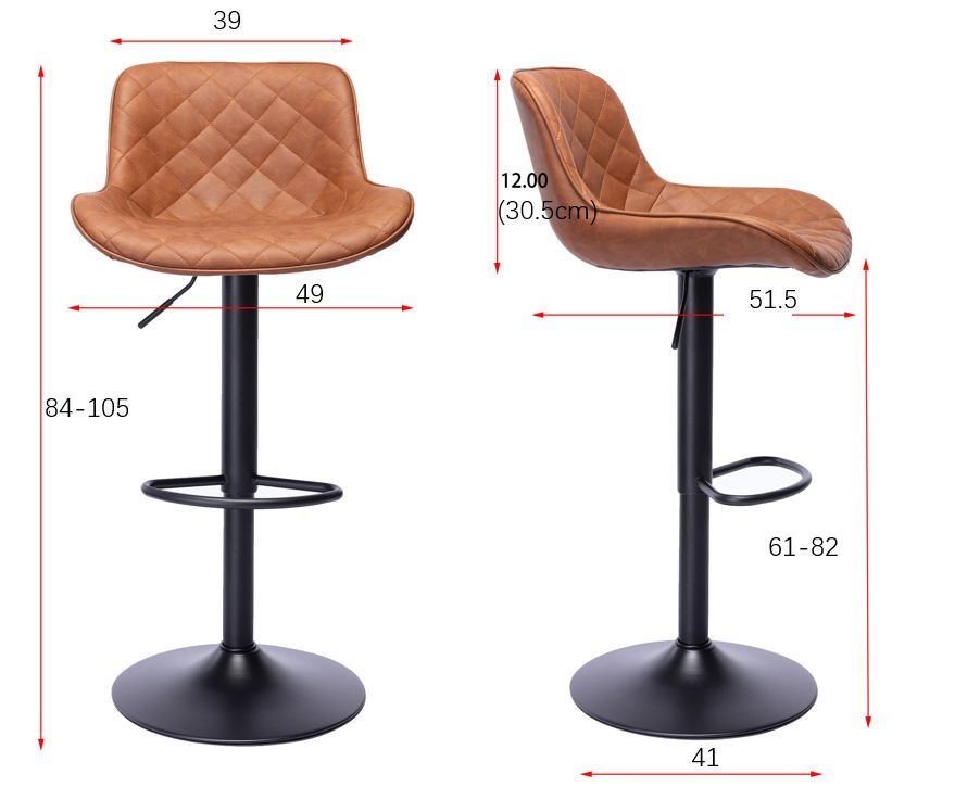 Alto Faux Leather Gas Lift Bar Stool - decorstore