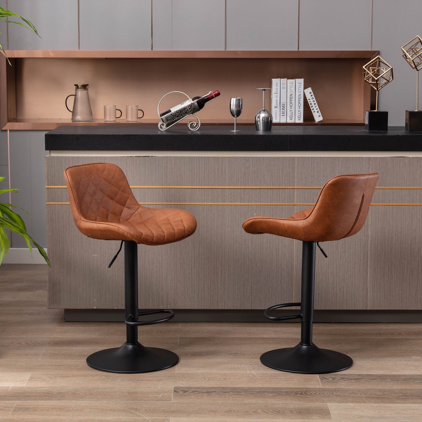 Alto Faux Leather Gas Lift Bar Stool - decorstore