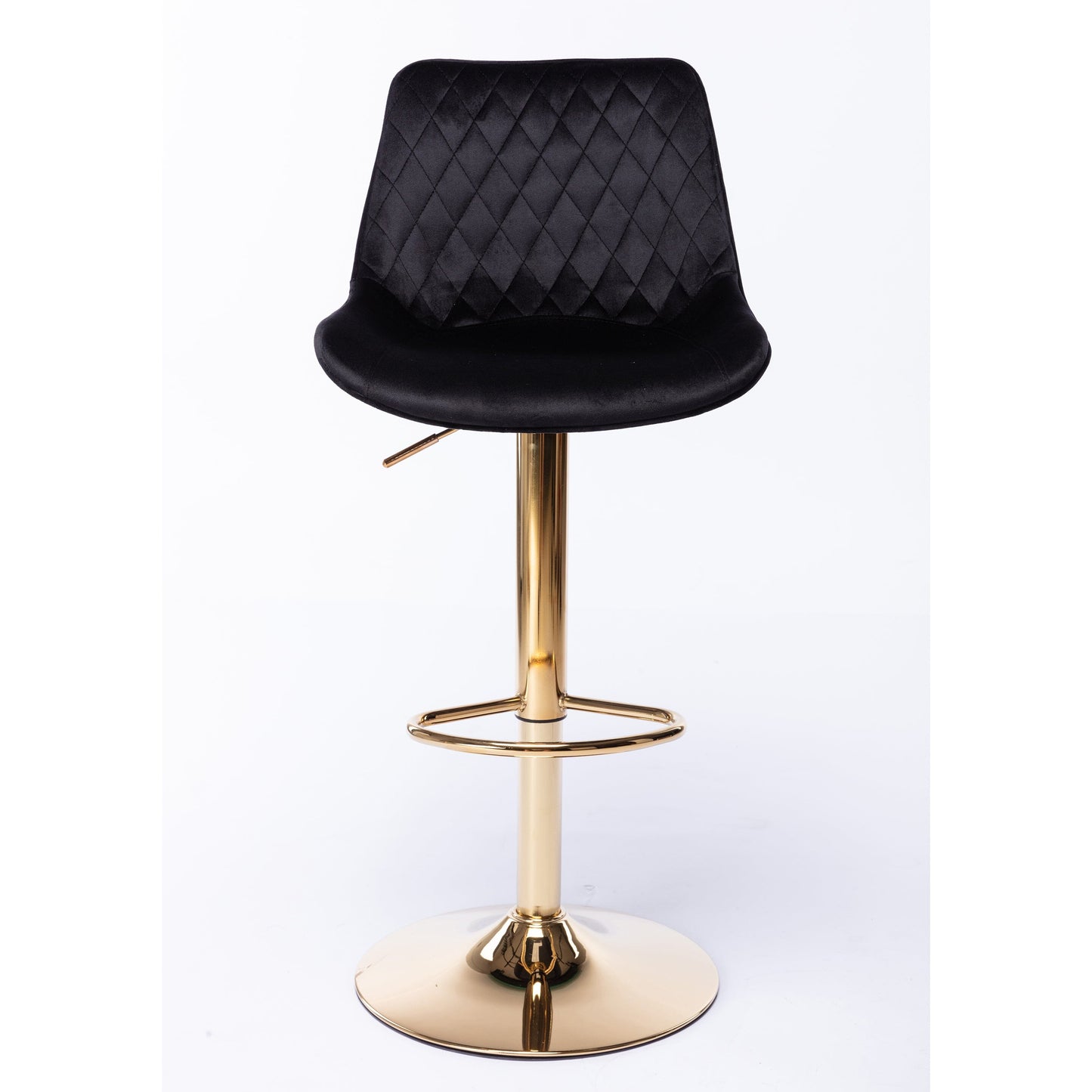 Jorja Black Velvet and Gold Gas Lift Bar Stool - decorstore