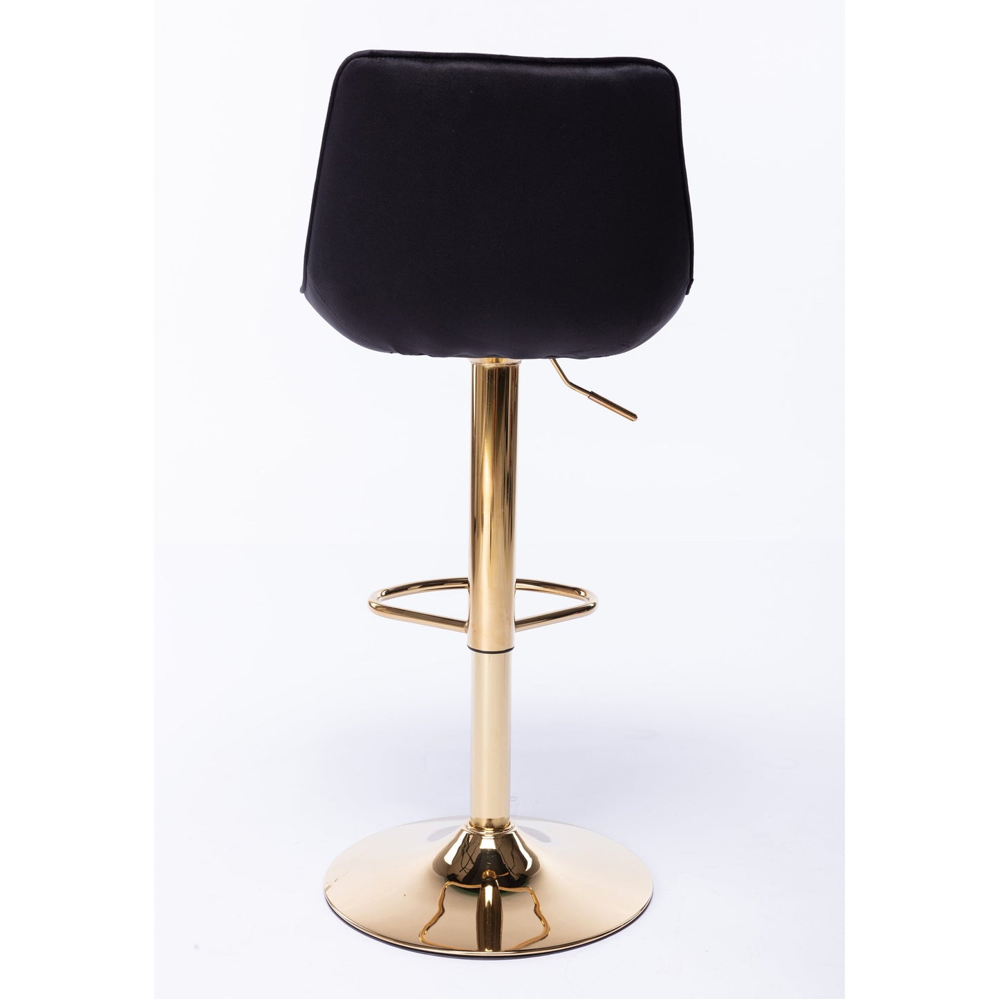Jorja Black Velvet and Gold Gas Lift Bar Stool - decorstore