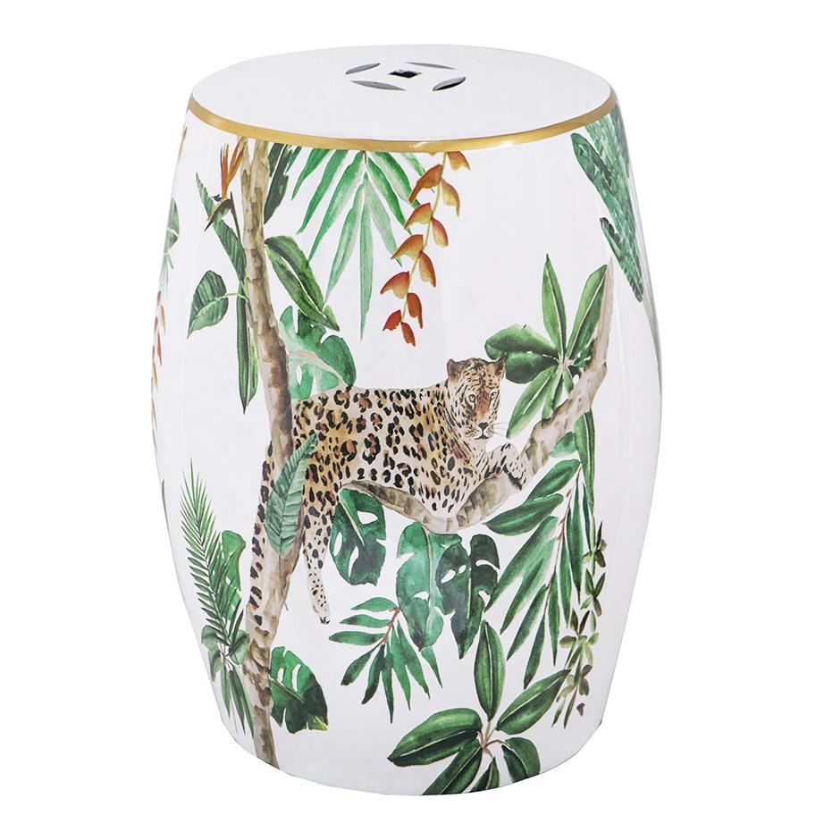 Leopard in the Jungle Stool - decorstore