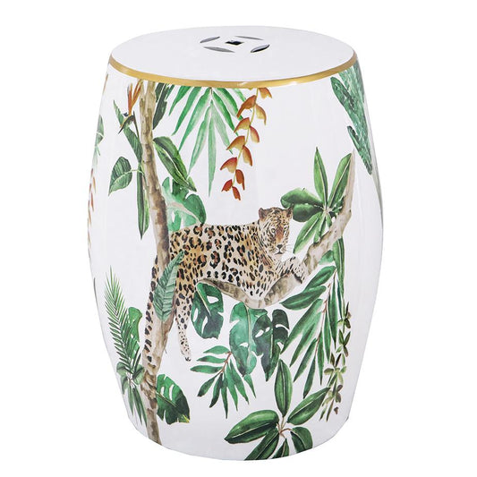 Leopard in the Jungle Stool - decorstore