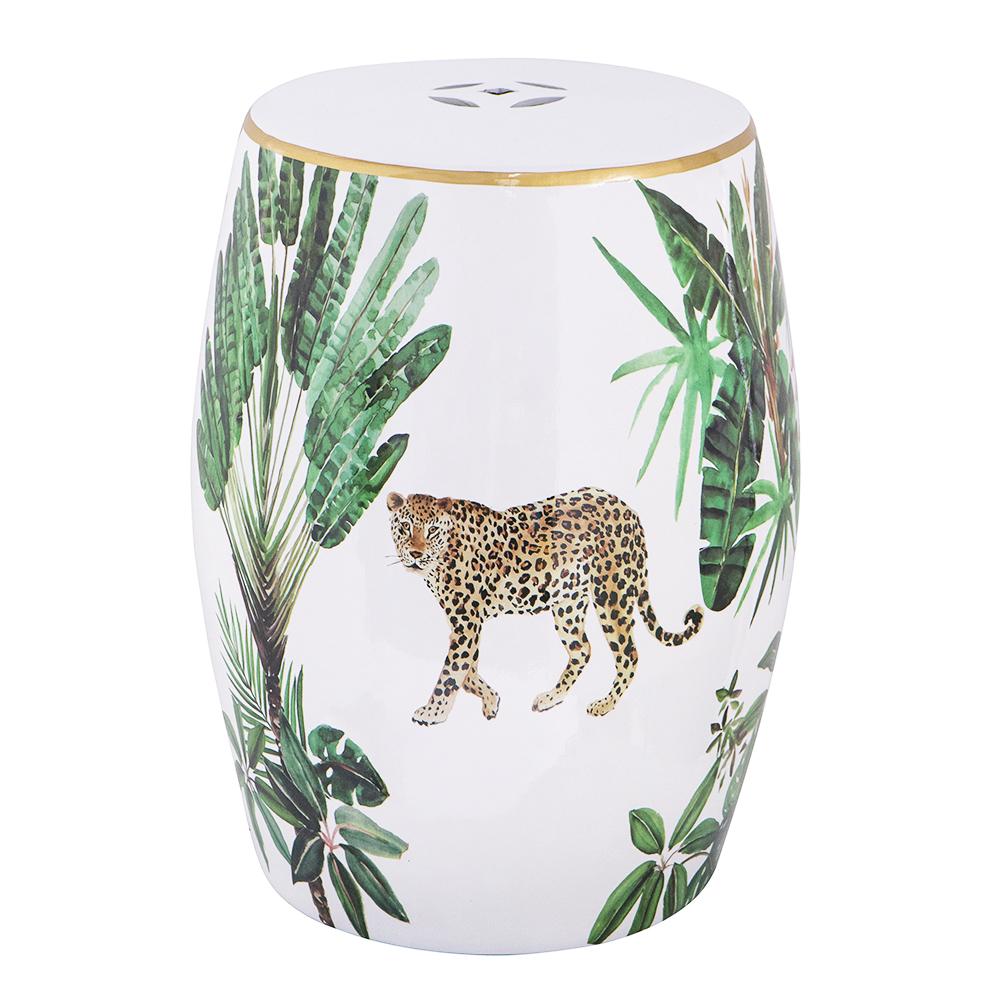 Leopard in the Jungle Stool - decorstore