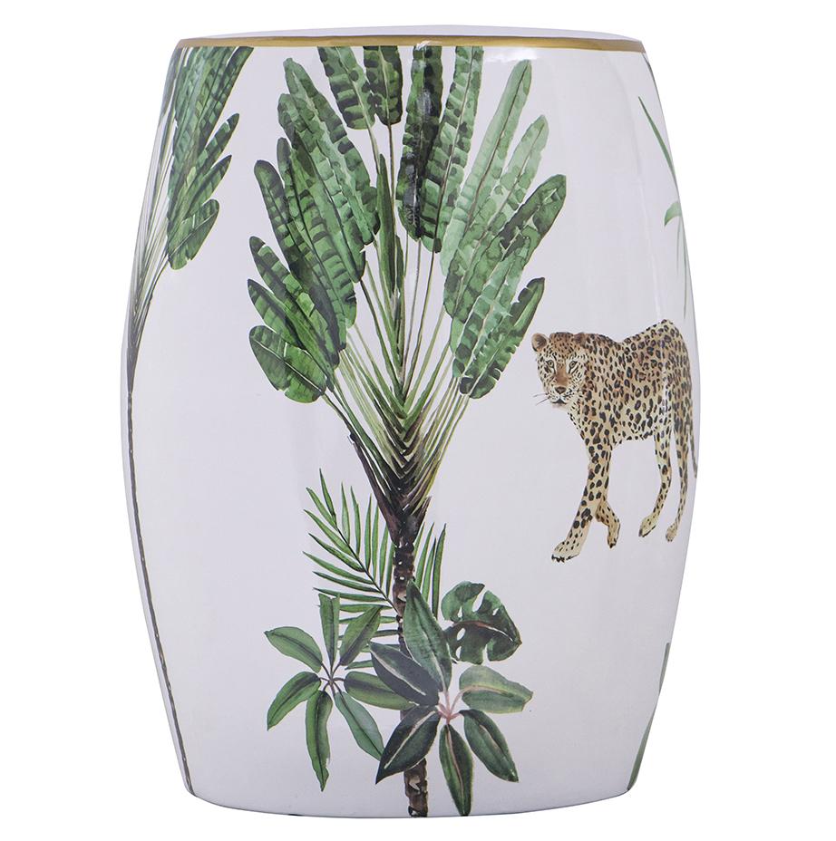 Leopard in the Jungle Stool - decorstore