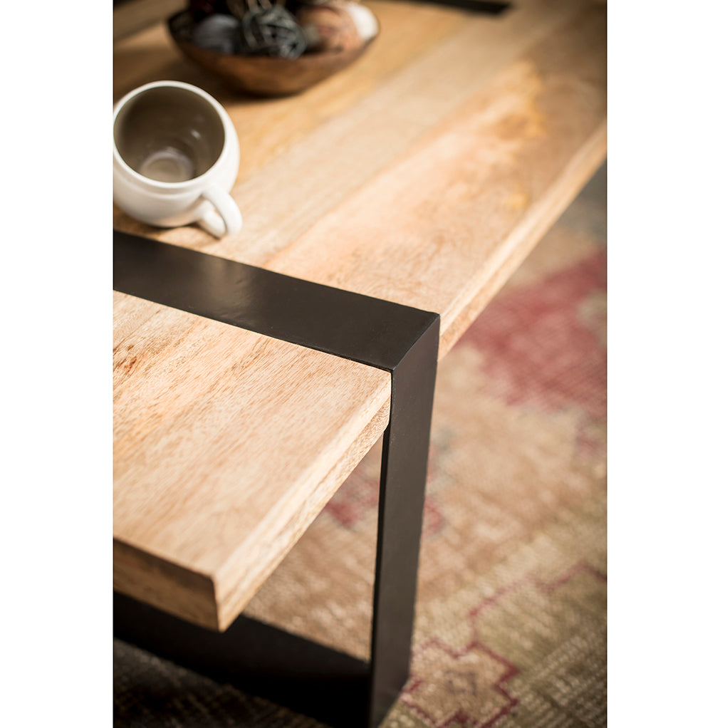 Iron Hand Crafted Hardwood Coffee Table - decorstore
