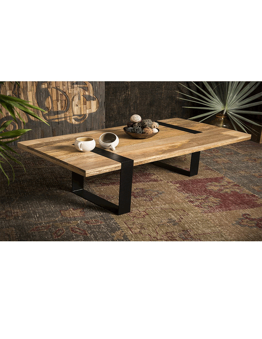 Iron Hand Crafted Hardwood Coffee Table - decorstore