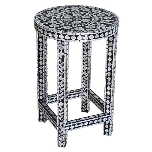 Mother of pearl Monochrome Harmony Side Table - decorstore