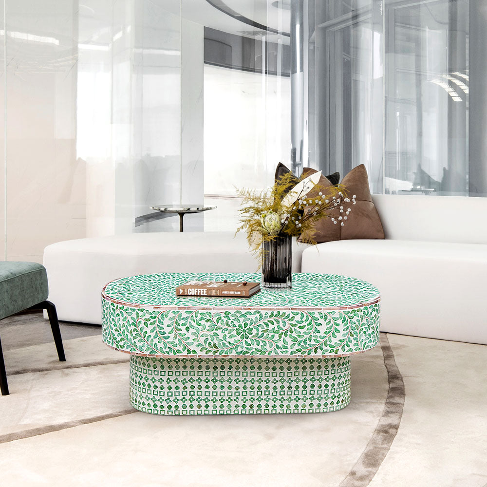 Resort Oval Mother of Pearl Coffee Table - decorstore