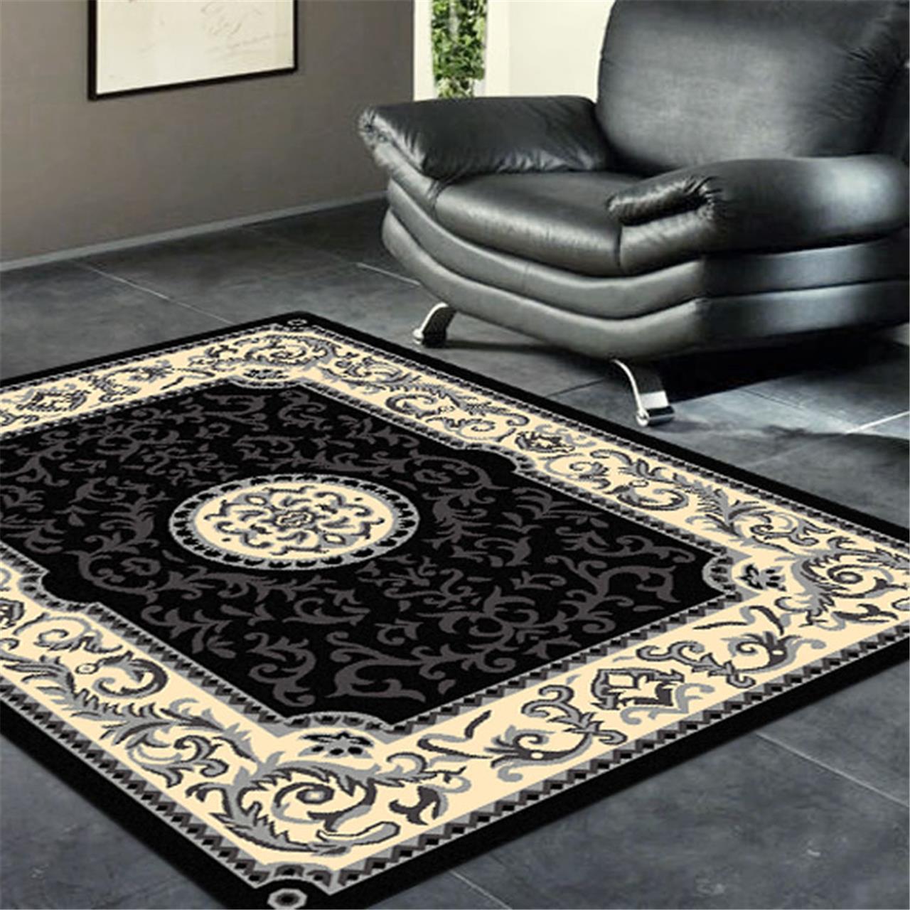 Turkish Ruby Black Rug - decorstore