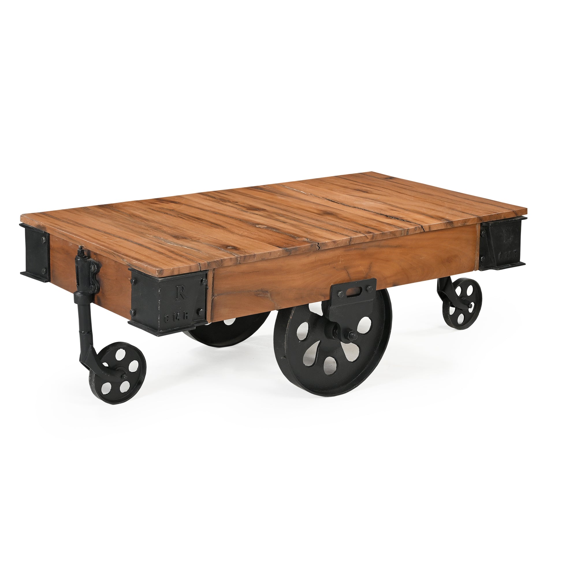 Industrial Wheeled Coffee Table - decorstore