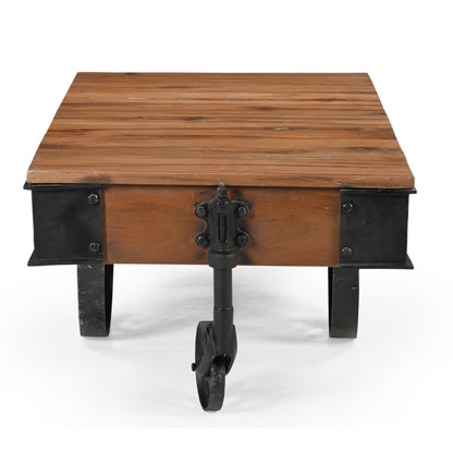 Industrial Wheeled Coffee Table - decorstore