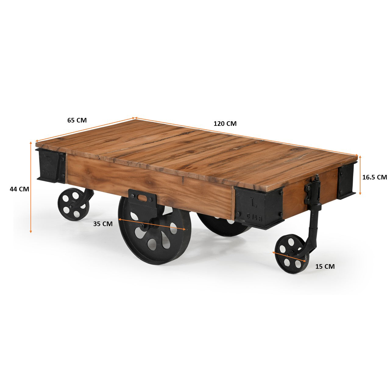 Industrial Wheeled Coffee Table - decorstore