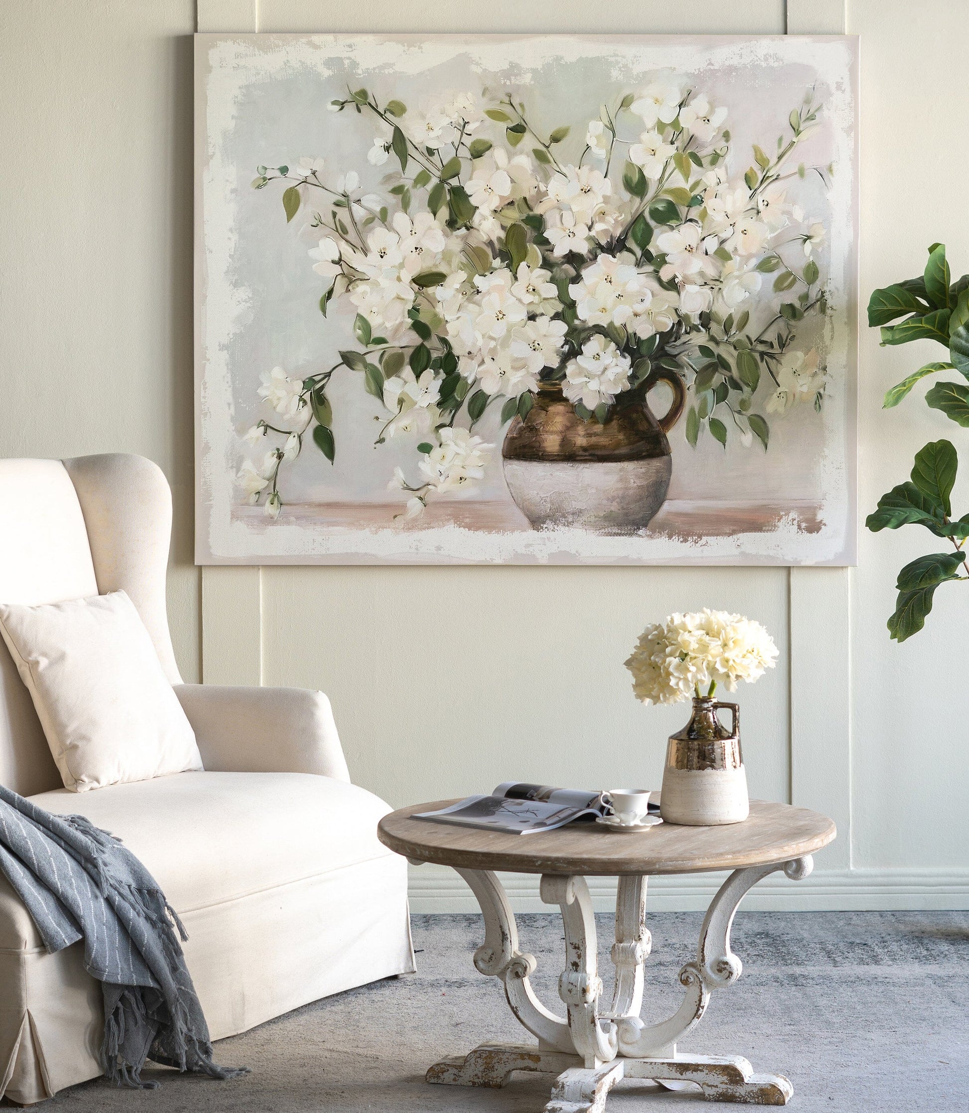Botanical Canvas Wall Art – Soft Floral Motif - decorstore