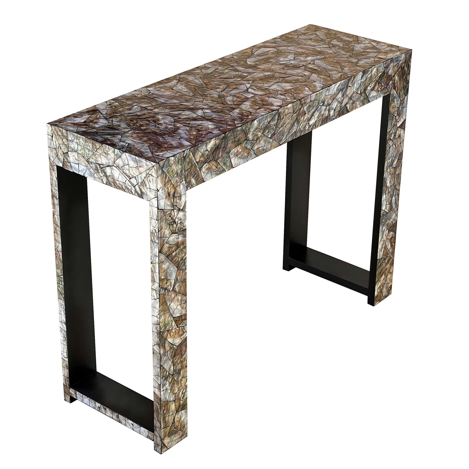 Boulder Mother of Pearl Hand Made Console Table - decorstore