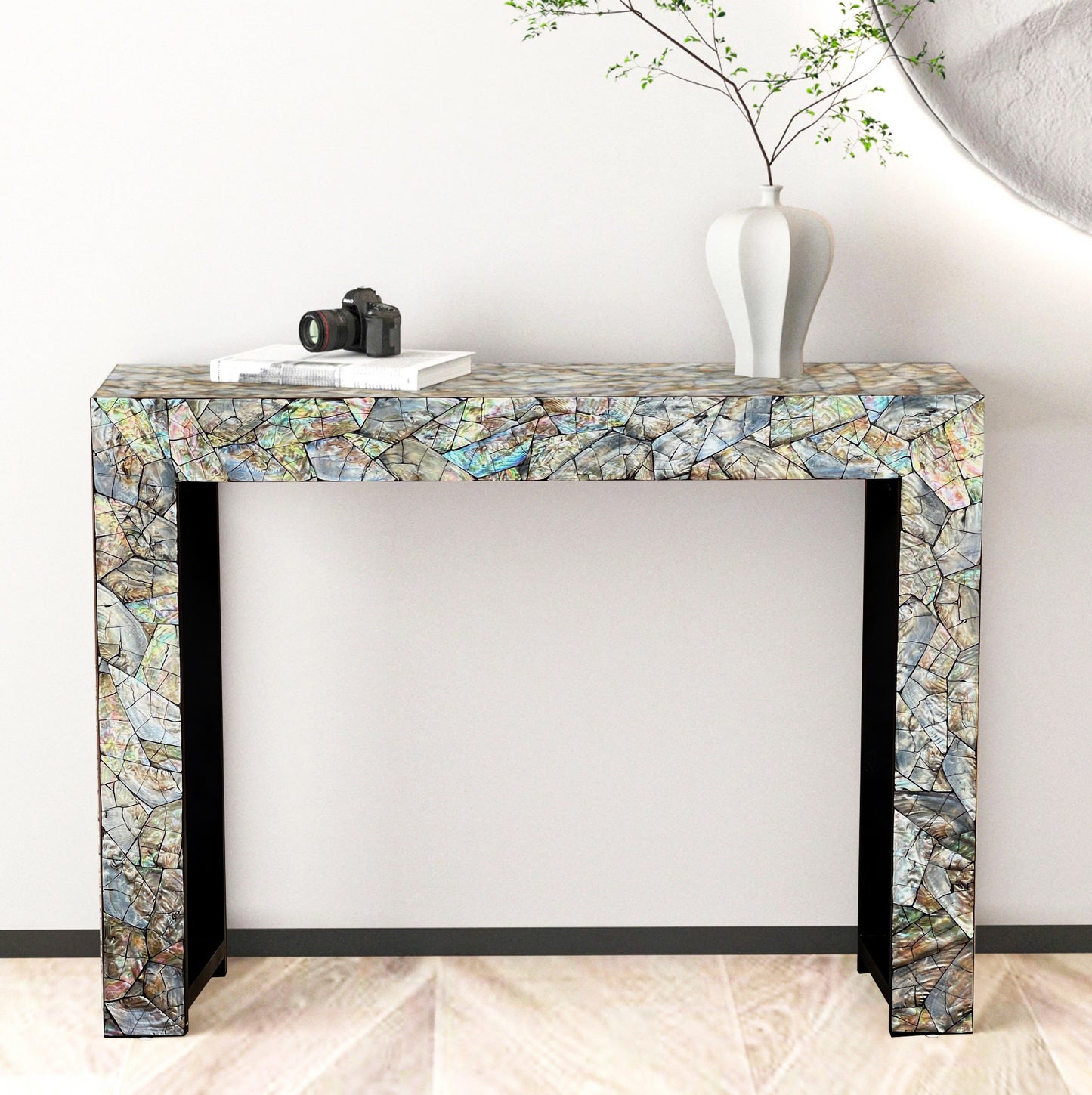 Boulder Mother of Pearl Hand Made Console Table - decorstore