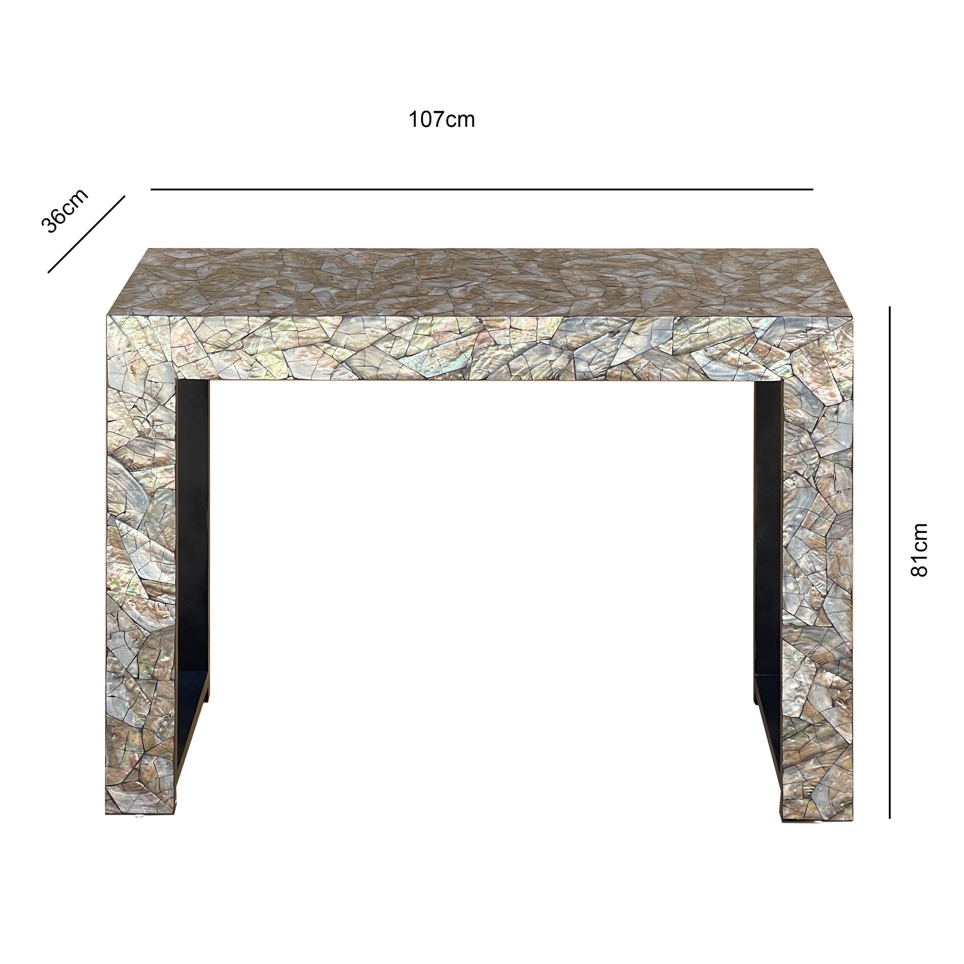 Boulder Mother of Pearl Hand Made Console Table - decorstore