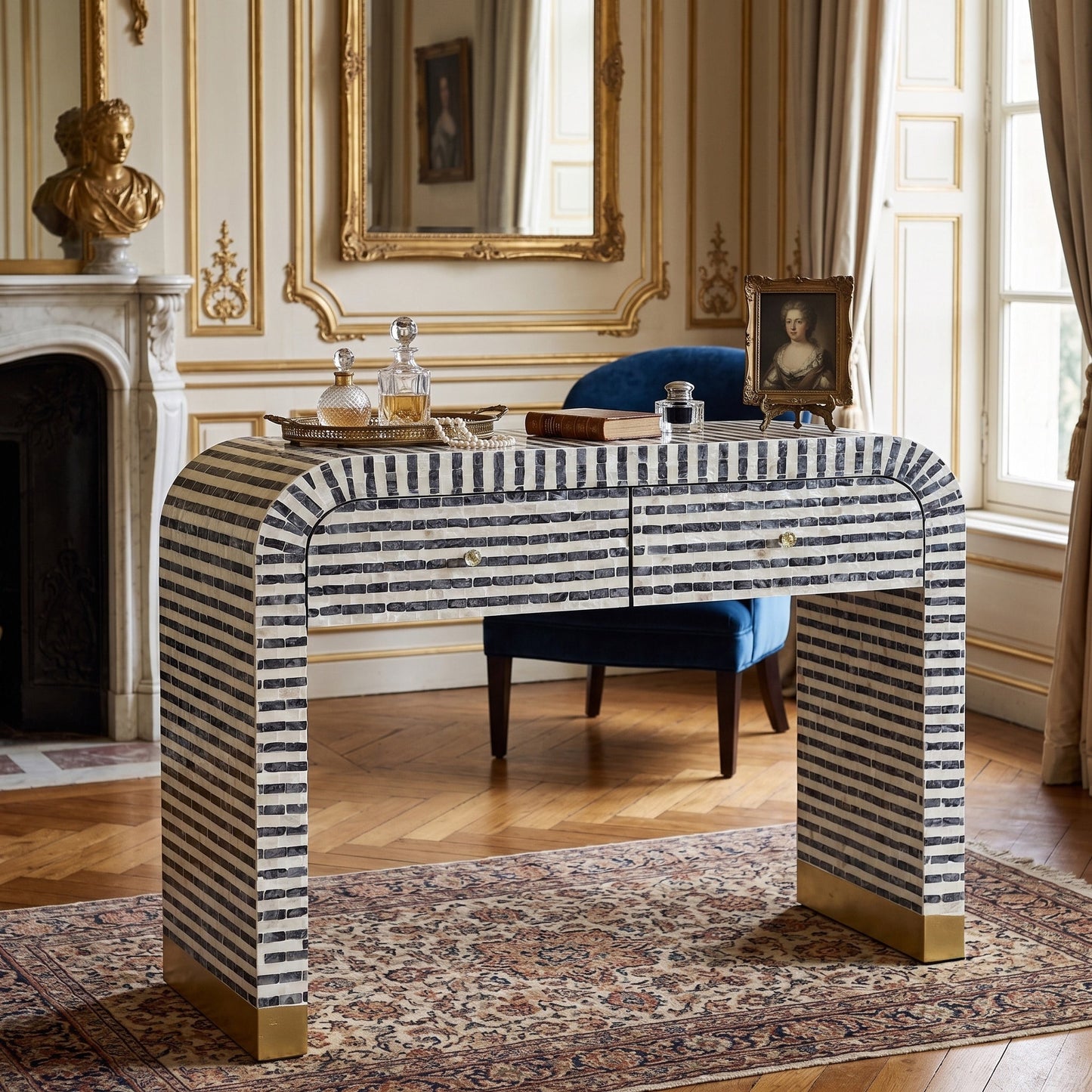 Eclipse Wave Mother of Pearl Hand Inlay Console