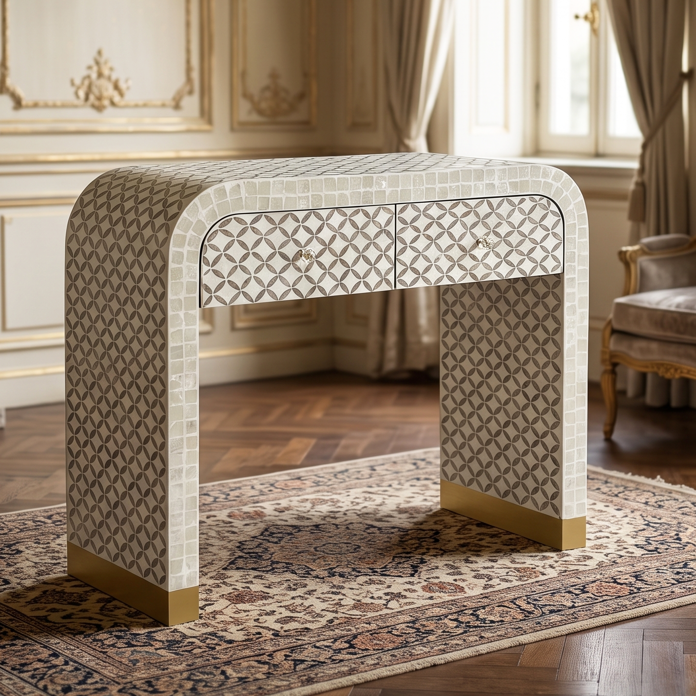 Eclipse Mother of Pearl Hannd Inlay Console