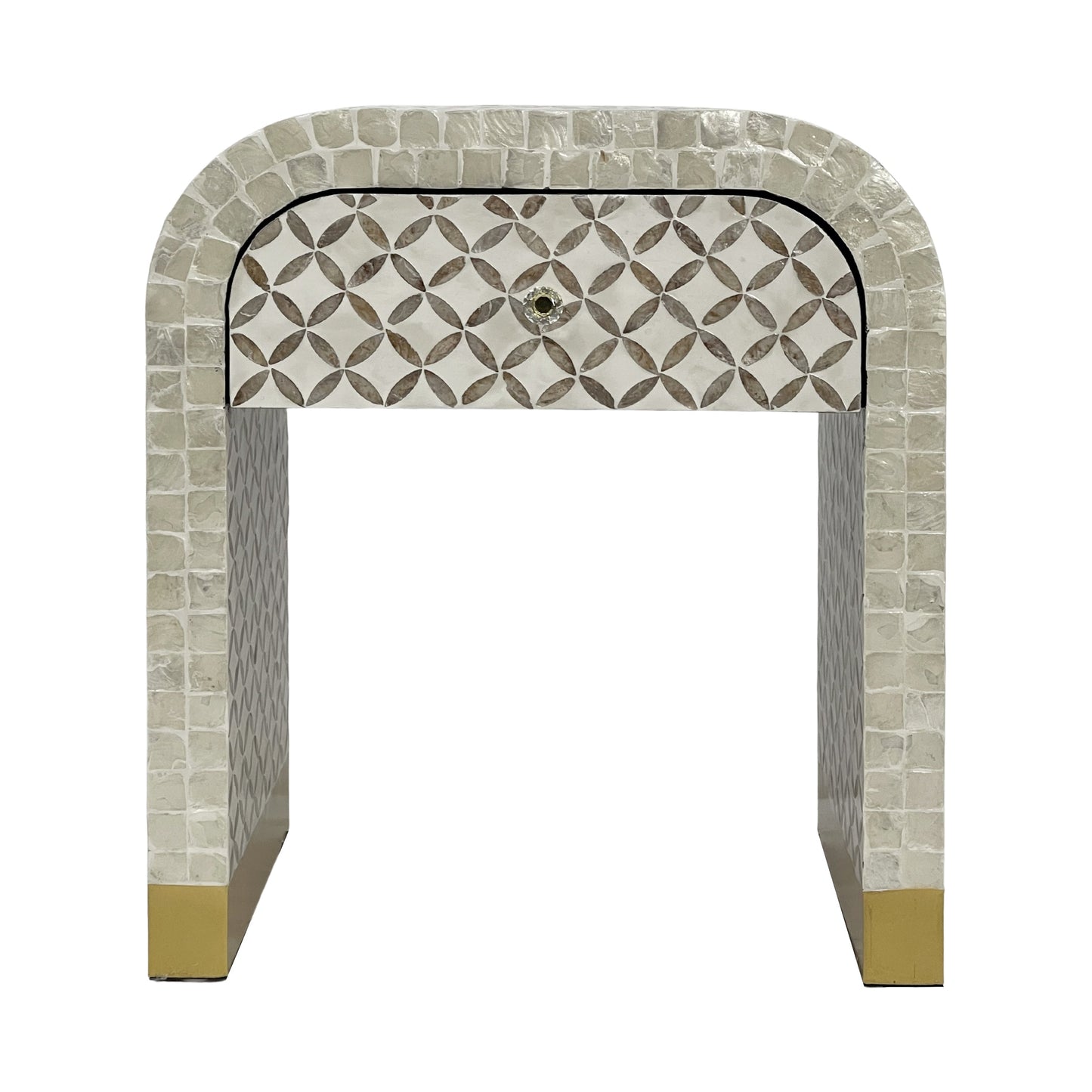 Eclipse Mother of Pearl Hand Inlay Bedside Table